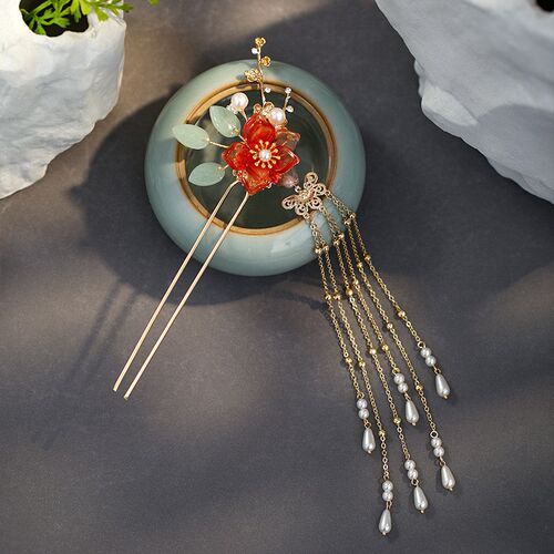 Chinese Hanfu Hair Accessories Hairpins For Women Flower Pea - 图0