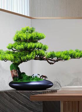 闻派仿真迎客松盆WP660759景小摆件博古电视柜几禅架意办公室桌茶