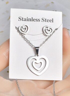 30set/lot rendy Stainless Steel Silver Color Love Heart Pend