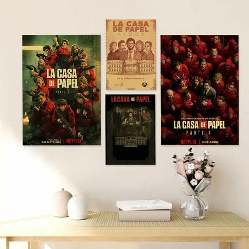 Buy 3 Get 4 Money Heist Posters Kraft Paper  La Casa De Pape - 图3