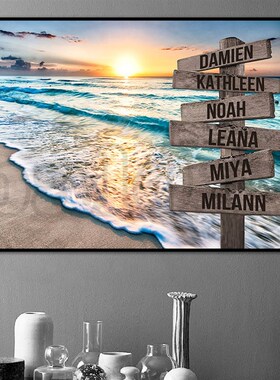 Landscape Personalized Wood Board Name Art Custom Canvas Pai