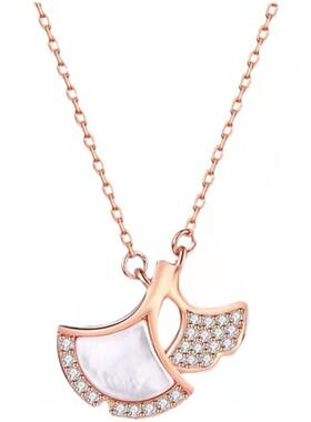 Fanshaped Necklace Womens Clavicle Chain Light Luxury Design