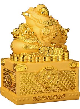上善若水 树脂金蟾摆件 聚宝盆三蝉家居装饰开业乔迁礼品092