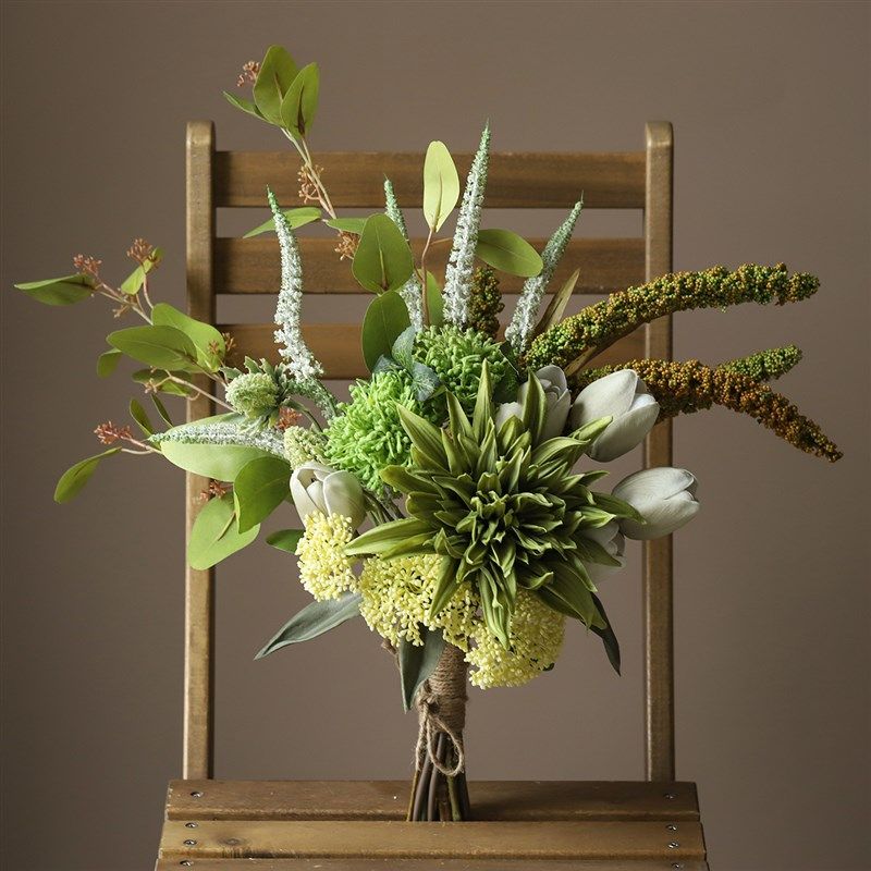 侘寂风婚礼室内餐厅绢花花卉摆件仿真新娘手捧花家居软装摆设,淘宝优惠券,粉丝福利购,淘宝优惠卷