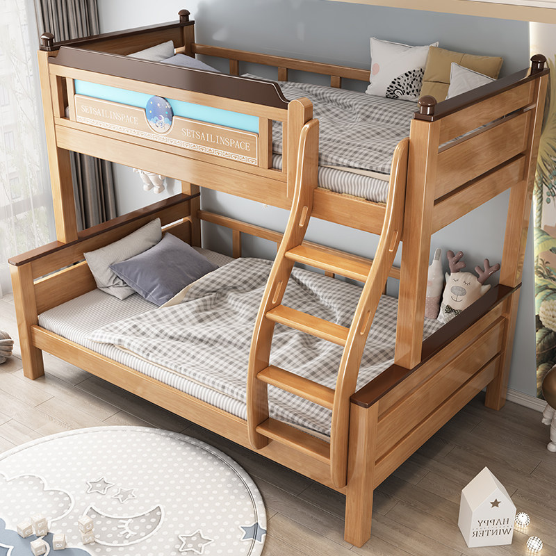 子母床上下床层全实木床儿童房爬梯可拆分小户型省空间高低床铺,淘宝优惠券,粉丝福利购,淘宝优惠卷