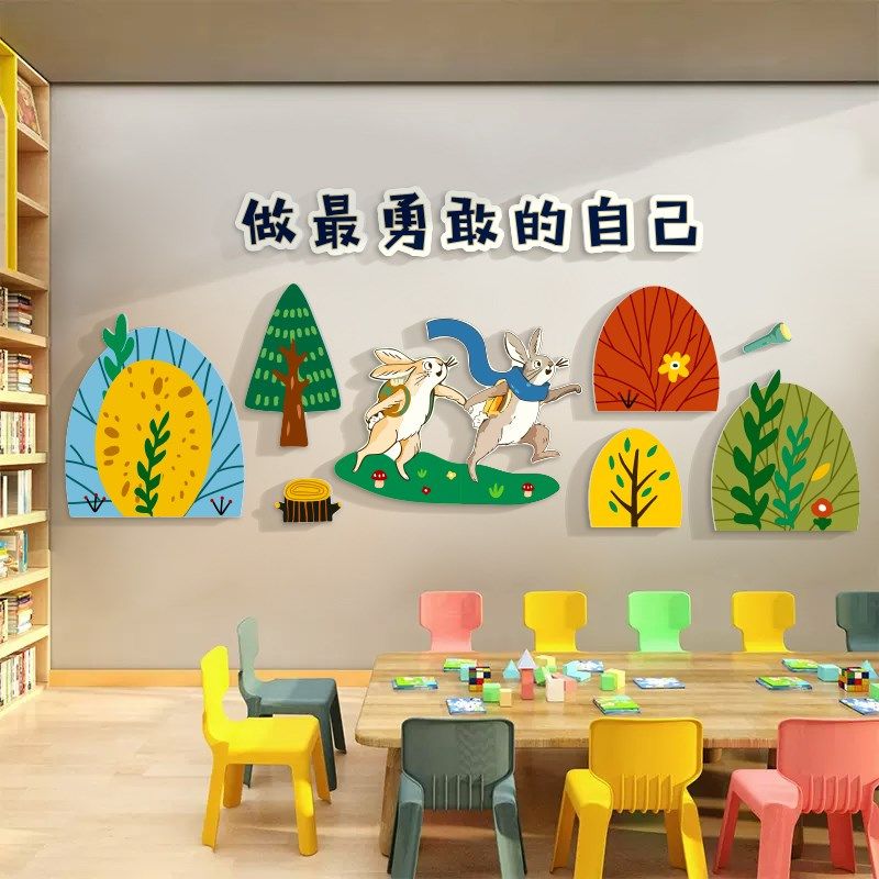 做最勇敢的自己环创图书角布置装饰绘本馆童阅读区幼儿园文化墙贴,淘宝优惠券,粉丝福利购,淘宝优惠卷