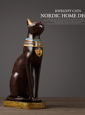 埃及猫摆件客厅电视柜玄关酒柜家居饰品创意招财工艺品乔迁礼品