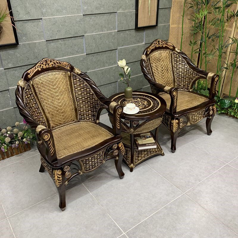 新款复古中式高端藤椅三件阳台天然真藤编阳台休闲藤椅,淘宝优惠券,粉丝福利购,淘宝优惠卷