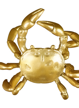 铜螃蟹摆件横财手中有钱把件有钳八方来财偏财富甲一方工艺礼品摆