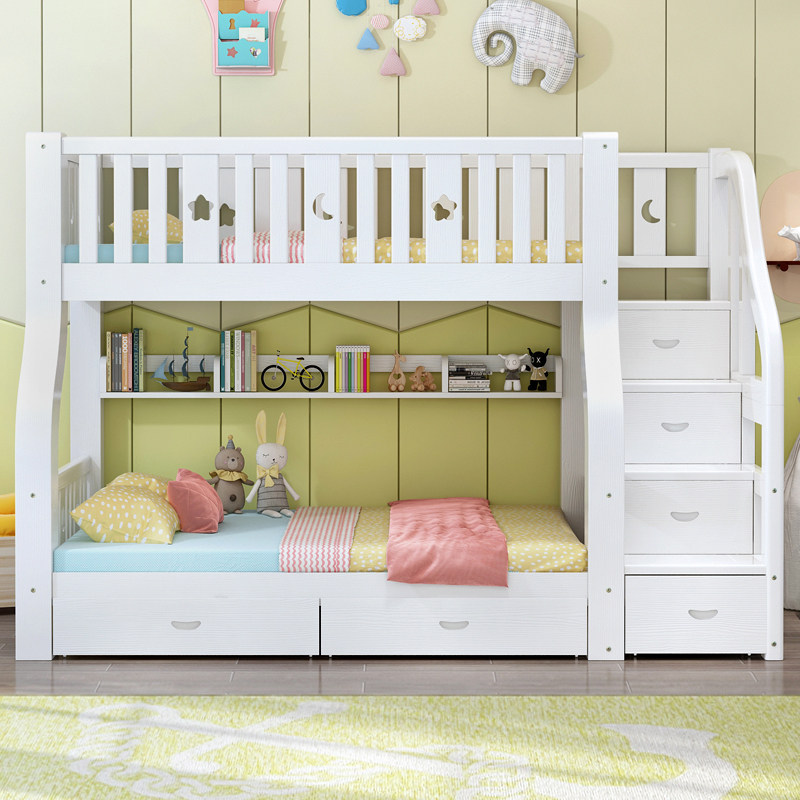 上下床层床全实木高低床家用多功能上下铺木床儿童床子母床,淘宝优惠券,粉丝福利购,淘宝优惠卷