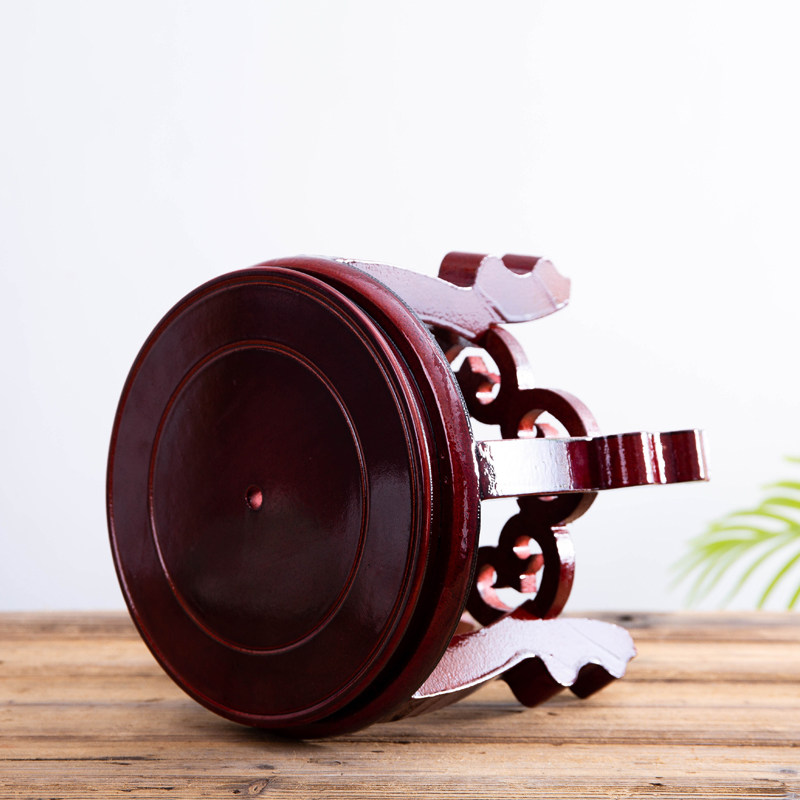 圆形底座花盆花瓶奇石鱼缸架酒坛托架木制增高底托工艺品摆件托盘,淘宝优惠券,粉丝福利购,淘宝优惠卷