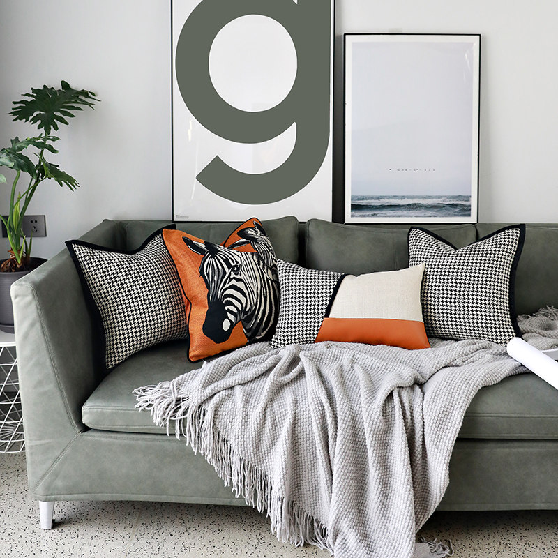 现代样板间软装客厅沙发皮拼接小腰枕单椅靠垫办公室腰靠床上抱枕,淘宝优惠券,粉丝福利购,淘宝优惠卷