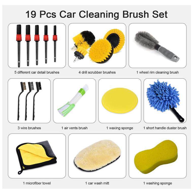 厂家直销洗车清洁刷19件套电钻刷头清洁刷轮胎清洁刷车内洗车刷,淘宝优惠券,粉丝福利购,淘宝优惠卷