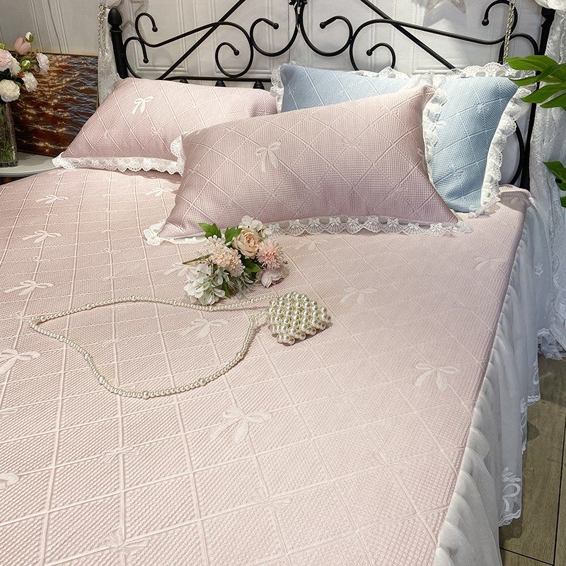 夏季冰丝凉席三件可机洗公主风床裙高端冰豆豆空调凉席子20新款,淘宝优惠券,粉丝福利购,淘宝优惠卷