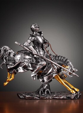 胜利骑士摆件中世纪欧式办公室客厅酒柜装饰复古工艺品高档大号