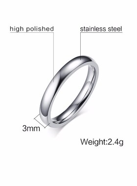 3mm  Mens Dome Wedding Ring in Stainless Steel Comfort Fit E