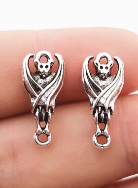 15pcs 20*9mm Mini Black Bat Charms Gothic Punk Pendant DIY M