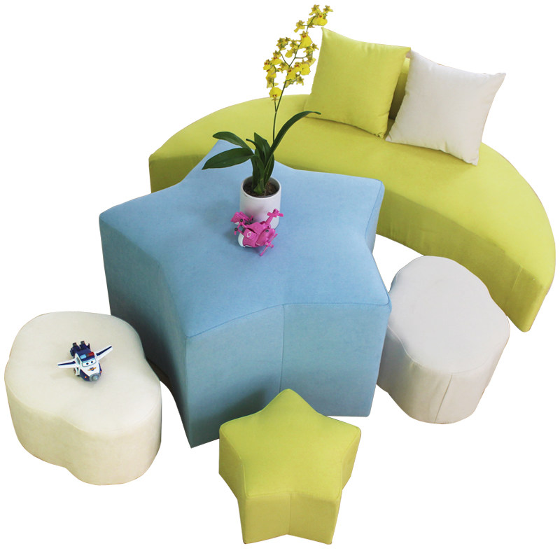 新款幼儿园沙发凳儿童桌子座椅小公主可爱星星月亮软包异形凳,淘宝优惠券,粉丝福利购,淘宝优惠卷