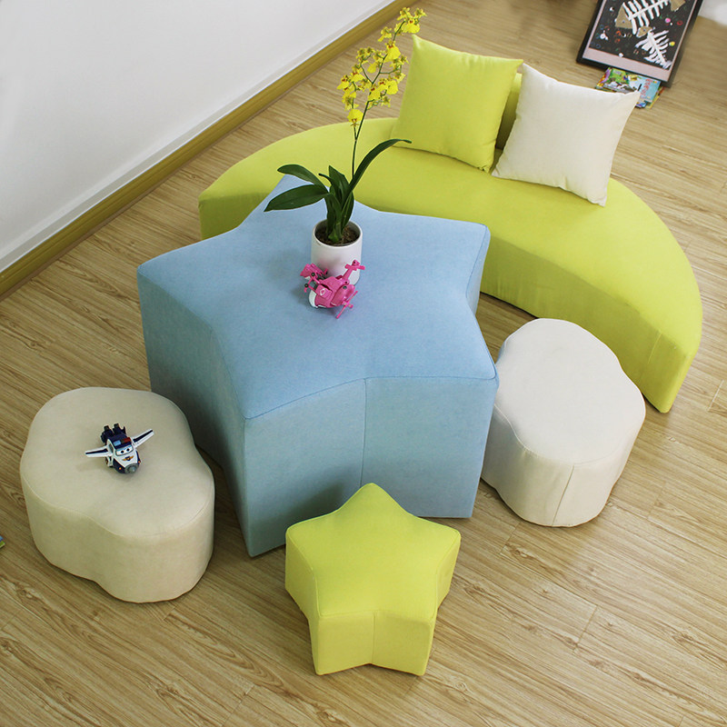 新款幼儿园沙发凳儿童桌子座椅小公主可爱星星月亮软包异形凳,淘宝优惠券,粉丝福利购,淘宝优惠卷