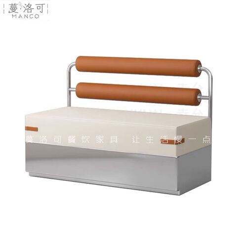 工业风西餐厅休闲区酒吧烧烤火锅店不锈钢卡座沙发餐桌椅组合商用 - 图3