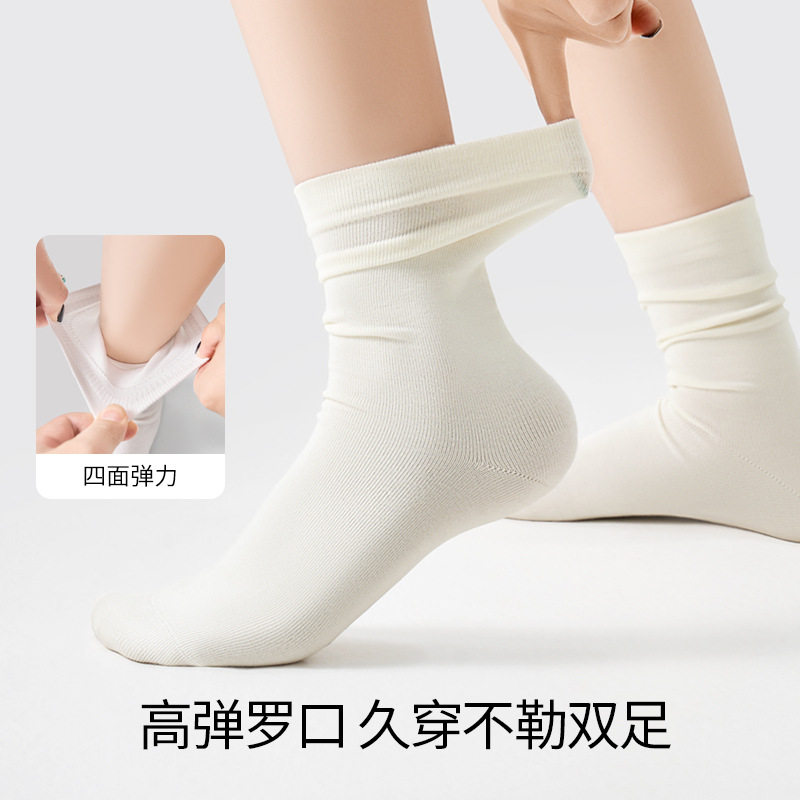 纯棉白色堆堆袜子女款袜套春夏薄款2026新款爆款月子袜防臭防脚气