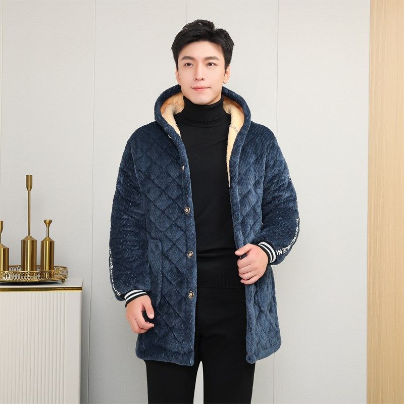 冬季加绒加厚男士罩衣工作服保暖耐脏棉服外宽松大码长款大褂男,淘宝优惠券,粉丝福利购,淘宝优惠卷