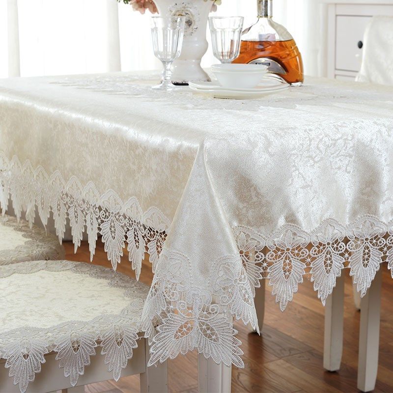 泰绣欧式餐桌布蕾丝布艺桌旗米白色椅垫椅背装绣花花边盖布,淘宝优惠券,粉丝福利购,淘宝优惠卷