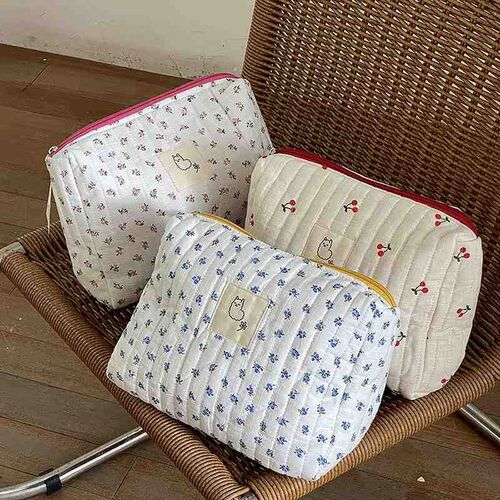 2024 Quilted Makeup Bag for Women Cosmetic Storage Bag Porta - 图2