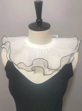 Double Layered Shawl Fake Collar Clown Performance Detachabl