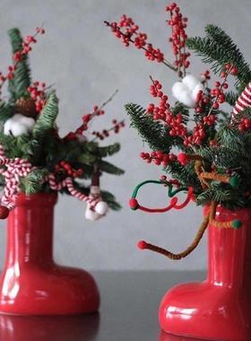 网红新年居家红色鞋子装饰花瓶结婚庆典乔迁新居新款客厅摆件饰品