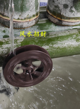 竹流水竹子景观田园装饰假山手工招财竹制品摆件过滤器循环增氧器