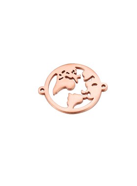 Mirror Stainless Steel Hollow World Map Decoration Accessory