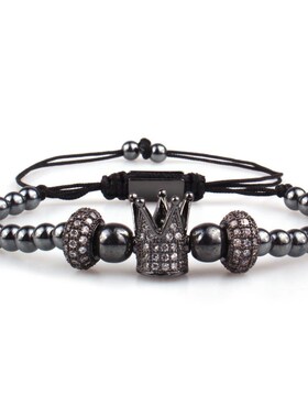 New Zircon Alloy Copper Crown Bead Brlet Hand-woven Adjustab