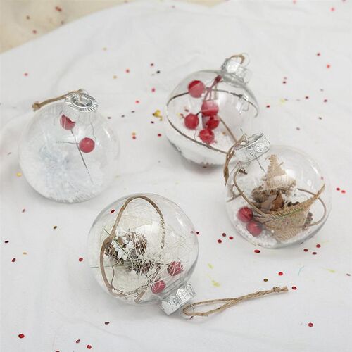 12Pcs Christmas Ball Decor Transparent Globe Hanging - 图3