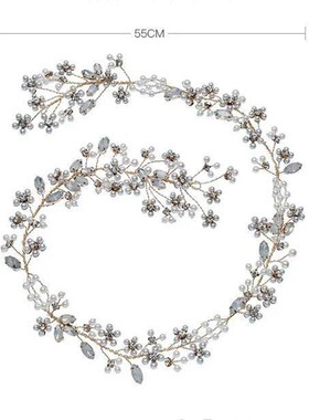 cate Pearls Floral Bridal Long Hair Vine Women Headband Jewe