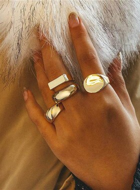 (Ring copper plated 18K minimalist fashion simple ring jewel
