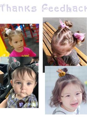 Korean Childrens Hair Clips Cute Rabbit Elastic Hair Rubber