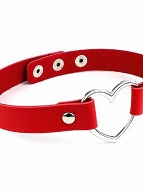 Punk Gothic PU Leather Choker Chain Heart Buckle Collar Neck