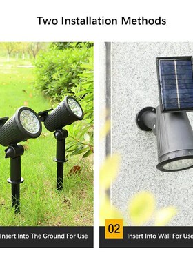 9 LEDs Solar Spotlights, Outdoor Waterproof, Spot Lights, Br