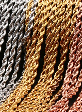 European Fashion Hip Hop Metal Stainless Steel Twisted Chain