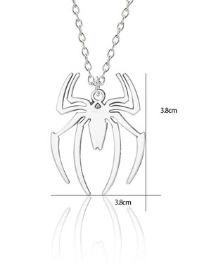 Kpop Fashion Spider Halloween Pendants Round Cross Chain Men