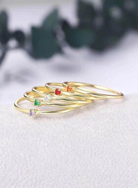 Ailodo malist Cubic Zirconia Rings For Women Girls Simple Fa
