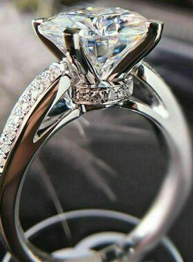 Huitan 2023 Classic Wedding Engagement Ring for Women Brilli