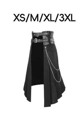 Mens Gothic Skirt Utility Adults Black Long Skirt Male