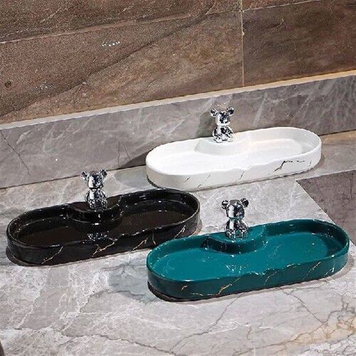 Bathroom Countertop Shelf Ceramic Tray Storage Finishing - 图2