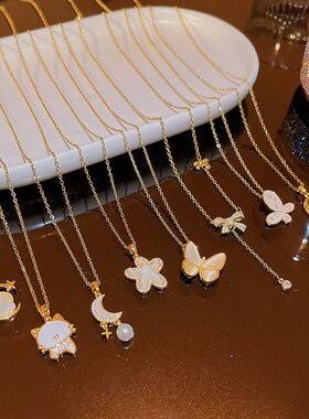 Non fading titanium steel necklace pendant collarbone chain