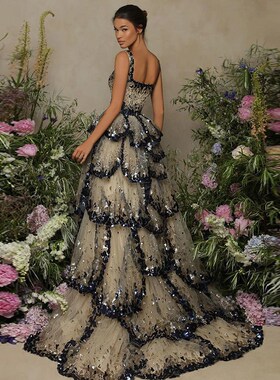 Sharon Said Luxury Dubai Evening Dresses 2023 Sparkly Sequin