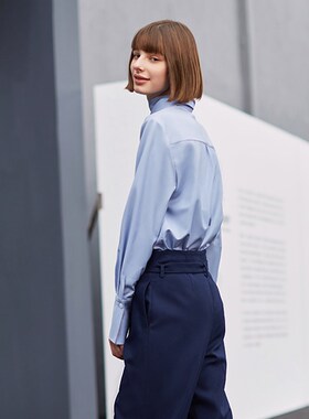 AEL spring women dusty blue shirt fashion long sleeve women