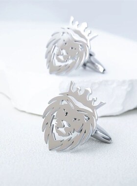 Tangula Punk Crown Lion Cufflinks Stainless Steel Men Animal