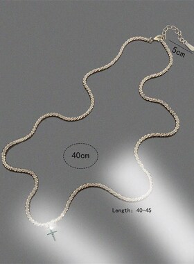 1 PCs Simple Ins Cauliflower Chain Sparkling Cross Collarbon